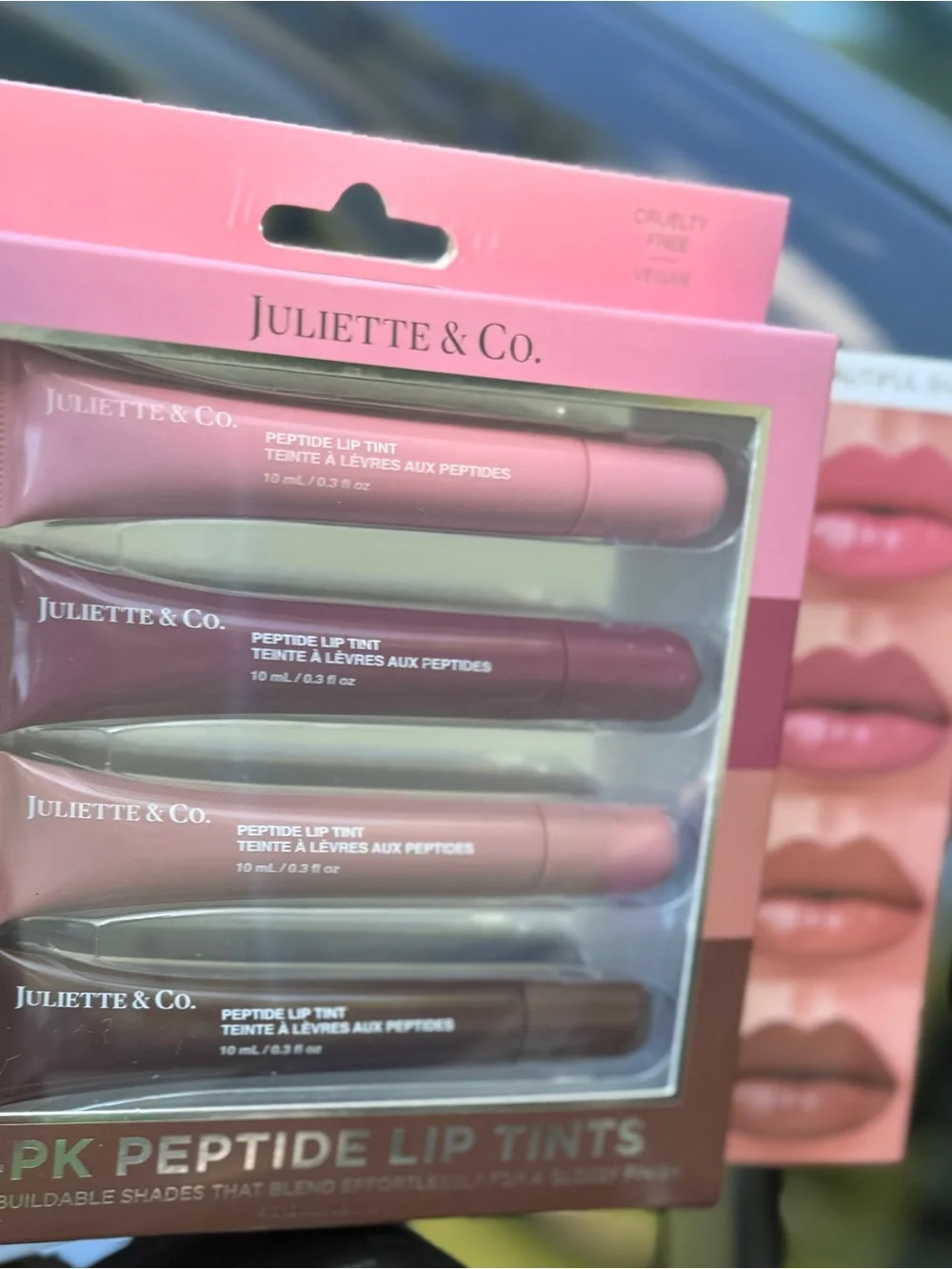 4-Pack Peptide Lip Tints — Pink & Neutral Set